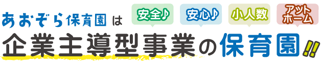 あおぞら保育園は企業主導型事業の保育園